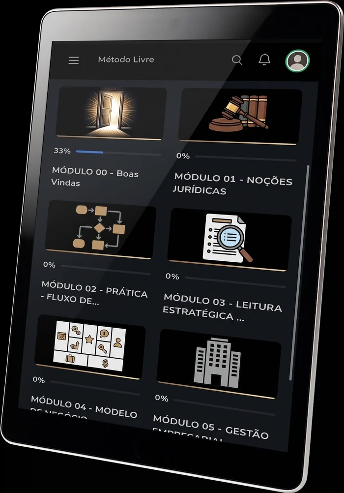 Área de membros do Método ALPHA em um tablet